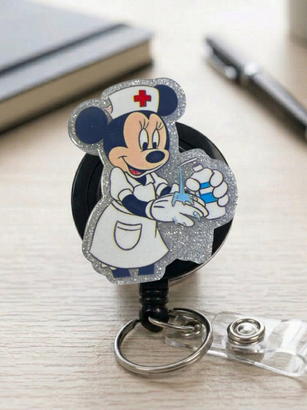 Silver Sparkle Mouse: Scrub In & Sanitize